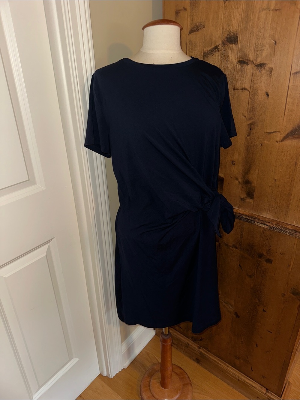 Navy Tie-Waist T-Shirt Dress